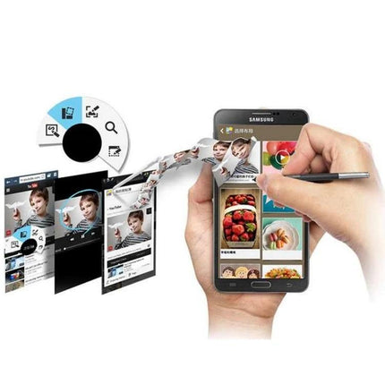 Precision Stylus Pen for Galaxy Note 4 and Touch Devices - hand using stylus on Samsung phone for note-taking and sketching
