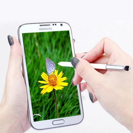 Precision Stylus Pen for Galaxy Note 4 and Touch Devices used to sketch a butterfly on a flower on a smartphone screen