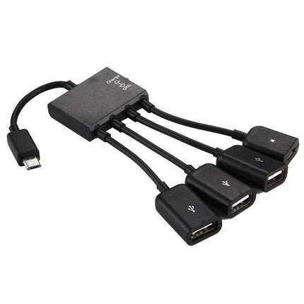Versatile Adapter for Everyday Smartphone Device Connections - compact USB OTG hub with switch for charging and file transfer