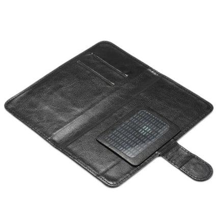 Protective Case For Galaxy Note 5.3–5.5 Inch With Card Slots, Everyday Carry Protection black folio with card slots and flip stand