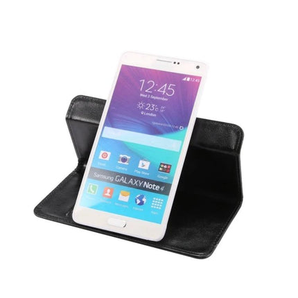 Protective Case For Galaxy Note 5.3–5.5 Inch With Card Slots, Everyday Carry Protection - Black folio with card slots and flip stand