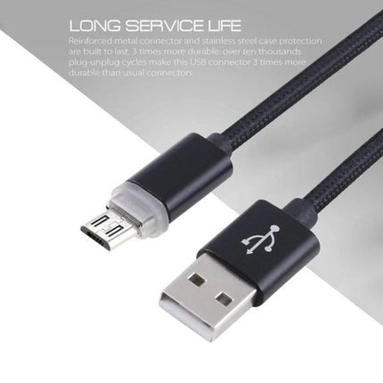 Compact USB Cable for Everyday Mobile Charging and Data Transfer showing braided cable with USB-A and Micro-USB connectors for reliable on-the-go charging
