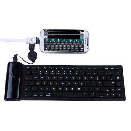 OTG Cable for Everyday Android Device Connections showing phone connected to USB keyboard and drive for on-the-go typing and file transfer