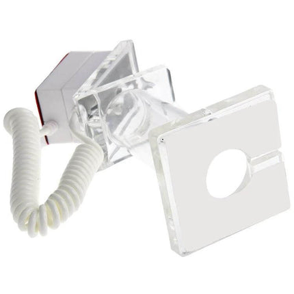 Anti-Theft Phone Holder for Smartphones in Retail Settings – clear ABS display stand with elastic cable to secure demo phones