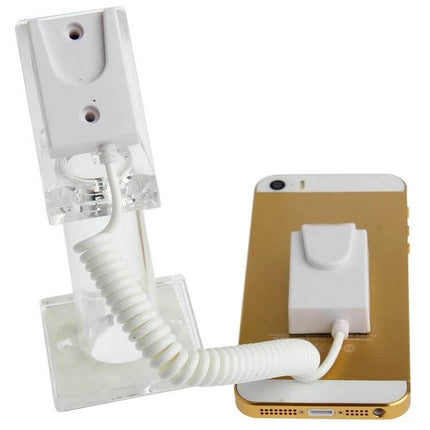 Universal Anti-Theft Holder for Mobile Phone Retail Displays - compact clear display security stand securing smartphone on retail demo