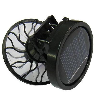 Compact Clip-on Solar Powered Fan for Travel Cooling Use clipped to hat brim with solar panel facing sun for hands-free outdoor cooling