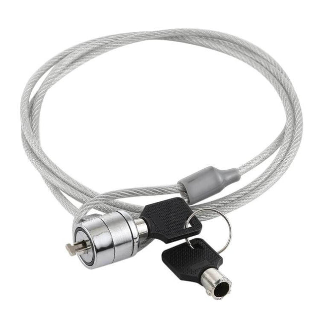 Universal Laptop Anti-Theft Security Chain Lock, 1.2 Meters - cut-resistant galvanized steel cable with locking cylinder and two keys