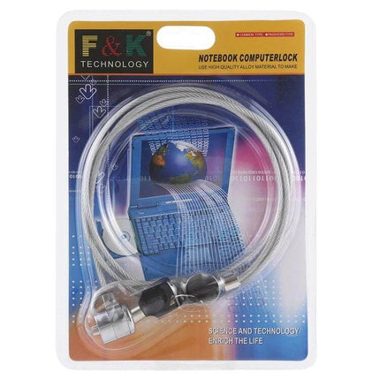 Universal Laptop Anti-Theft Security Chain Lock, 1.2 Meters - cut-resistant galvanized steel cable with key lock for desks and poles