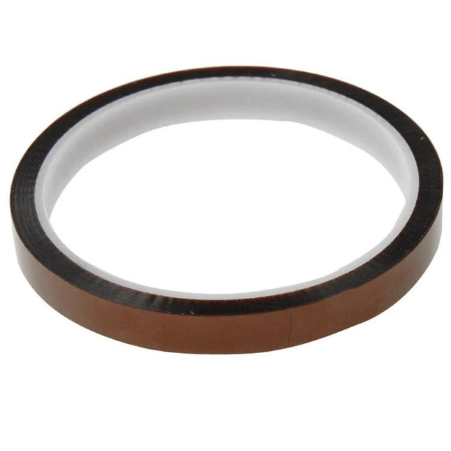 Polyimide High Temperature Tape for Electronic Components, 10mm Width - brown roll with one-side adhesive for insulating transformers, motors, capacitors