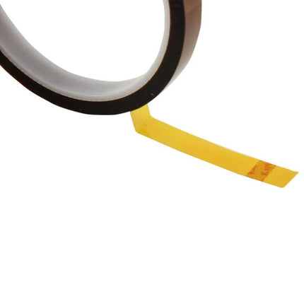 Polyimide High Temperature Tape for Electronic Components, 10mm Width roll with yellow adhesive backing for insulating transformers and motors