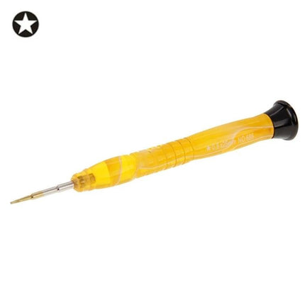 0.8 mm Pentalobe Screwdriver for Phone and Tablet Repair - gold‑plated steel tip with yellow ergonomic handle