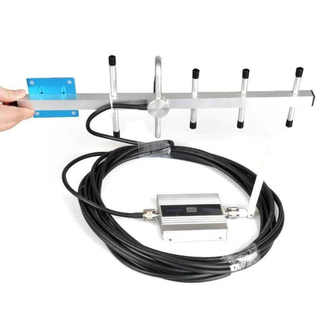 850MHz CDMA Signal Booster with Yagi Antenna for Reliable Coverage - high-gain Yagi antenna kit with amplifier and long coax cable for rural homes