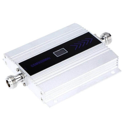 Compact GSM 900MHz Signal Repeater for Indoor Mobile Use silver indoor unit with LCD indicator and N-type connectors