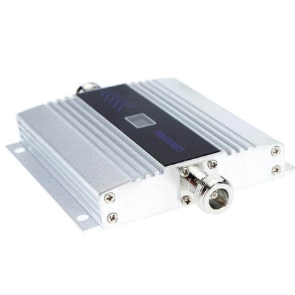Compact GSM 900MHz Signal Repeater for Indoor Mobile Use silver compact unit with LCD indicator, BNC connector, ideal for home and office signal boosting