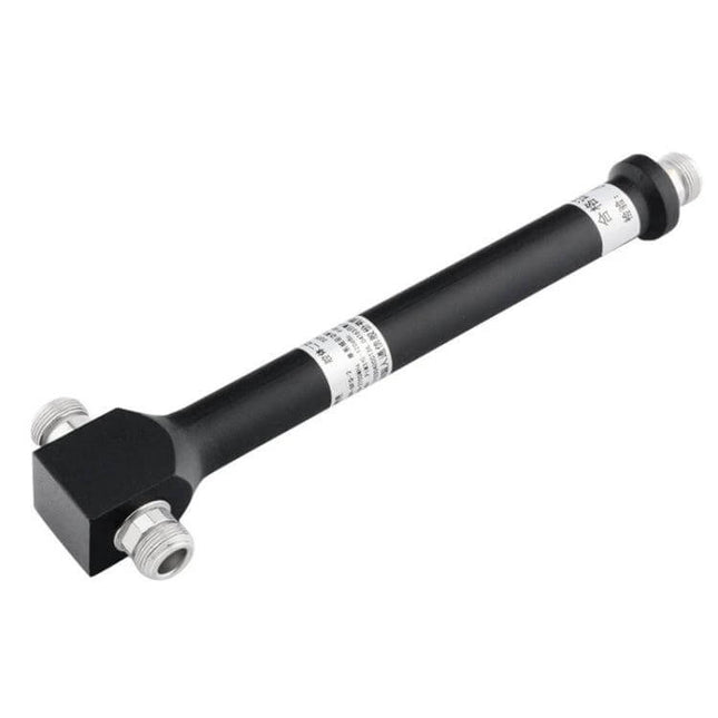 Two-Way Cavity RF Power Splitter for Indoor Communication Systems long black RF splitter with three N-type connectors for even signal distribution