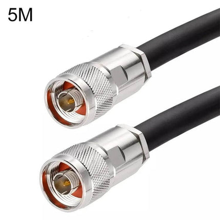 N Male to N Male Cable for Wireless Connections, 15 Meters Long - heavy-duty 15m coax cable with N male connectors for outdoor Wi-Fi and antenna bridging