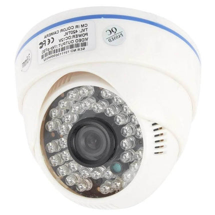 Color Infrared Security Camera for Nighttime Monitoring showing dome camera with infrared LEDs and CMOS lens suitable for home and outdoor surveillance