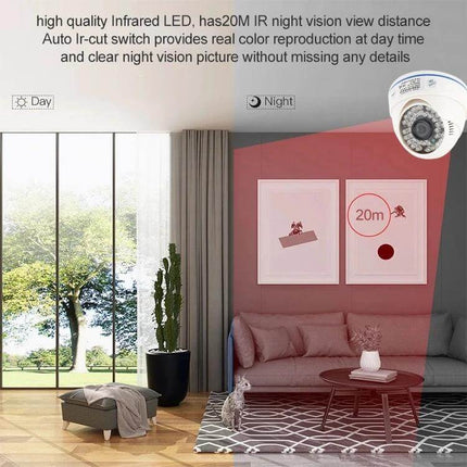 Color Infrared Security Camera for Nighttime Monitoring capturing clear color day and black-and-white night footage up to 20m for home and office security