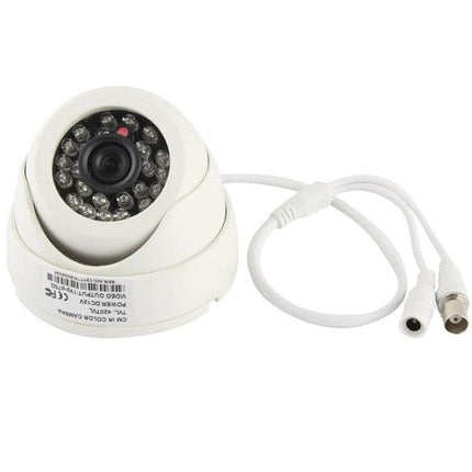Infrared Security Camera with Night Vision for Home Monitoring white dome camera with CMOS sensor and IR LEDs for night surveillance