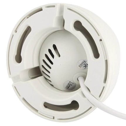 Infrared Security Camera with Night Vision for Home Monitoring mounted ceiling view showing CMOS sensor housing and cable