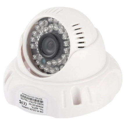 Infrared Security Camera for Home and Outdoor Monitoring white dome camera with IR LEDs for driveway and backyard surveillance
