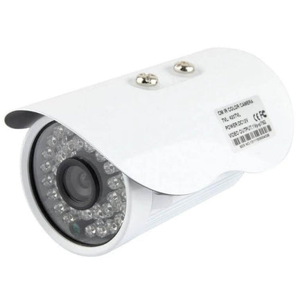 Compact Color Infrared Security Camera for Home Monitoring - white CMOS night-vision bullet camera for front door and backyard security
