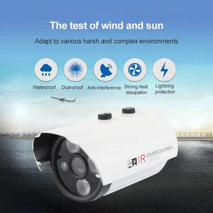 Color Infrared Security Camera for Nighttime Surveillance with 20m Range - white outdoor IR camera, 6mm lens, waterproof, dust-proof, anti-interference