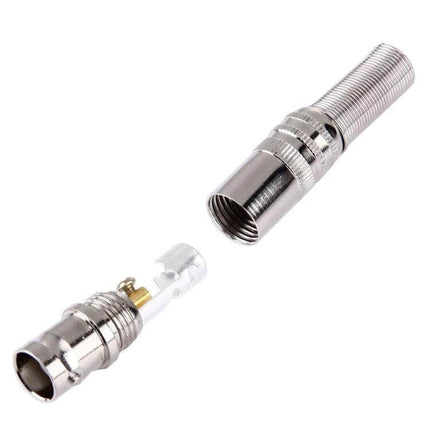 Set of 5 Straight Female BNC Connectors for Video Cables - five metal straight female BNC video connectors for CCTV and surveillance