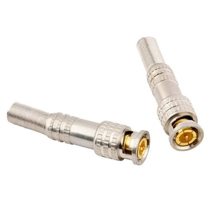5 Piece Set of Male to Female BNC Connectors for Coaxial Cables - silver bayonet RG6 adapters, 50/75 OHM option for antenna and radio systems