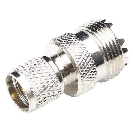 UHF Female to Mini UHF Male Connector for Short Distance Cabling compact metal adapter for amateur radio and DIY antenna projects