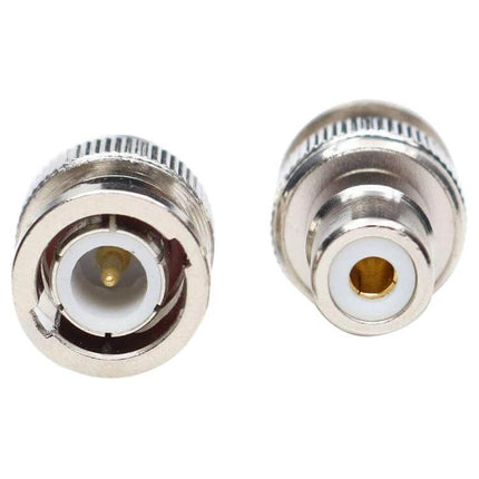 BNC to RCA Adapter for Antenna and Radio Connections - silver BNC to RCA coaxial adapter pair for antennas and radios