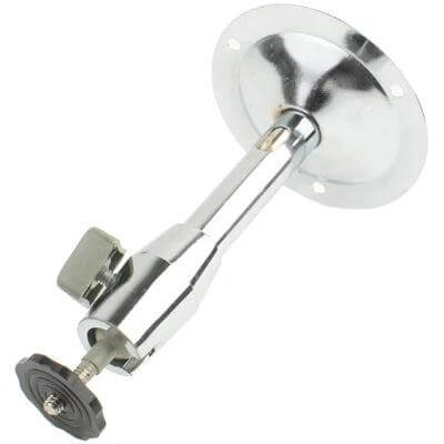 Adjustable Mounting Bracket for CCTV Security Cameras chrome ball-joint bracket for wall or ceiling installation, tool-free angle adjustment