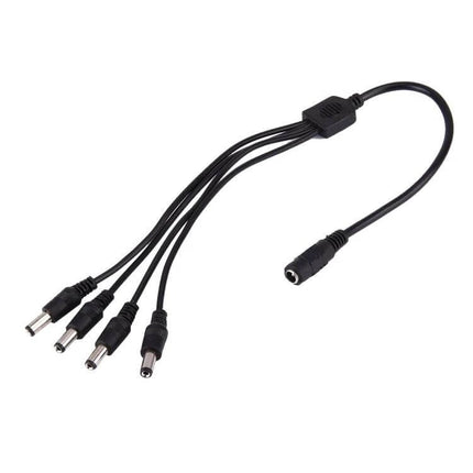 DC Power Cable for CCTV Systems with One Female to Four Male Connectors - 1 to 4 splitter cable for powering up to four cameras