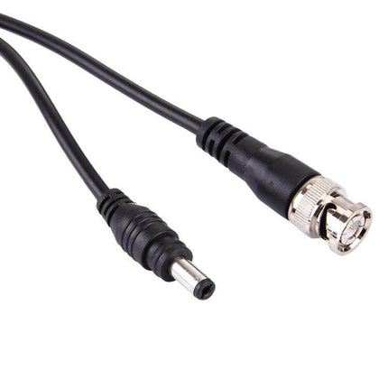 15-Meter BNC Connector CCTV Video Cable for Easy Camera Installation – black cable with BNC and DC power connectors for CCTV camera setups
