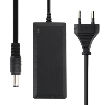 HDL Universal 12V 3A AC Power Adapter for Security Systems - black rectangular adapter with DC barrel plug and two-prong AC cord