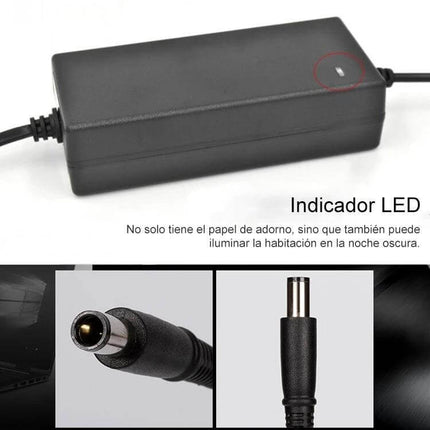 AC Power Adapter for 4-Channel DVR Security Systems, 12V 2A Output - black rectangular adapter with LED indicator and DC barrel connector