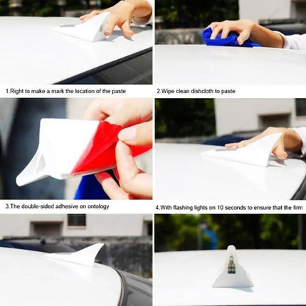 Solar Shark Fin Alarm Light for Cars High-Positioned