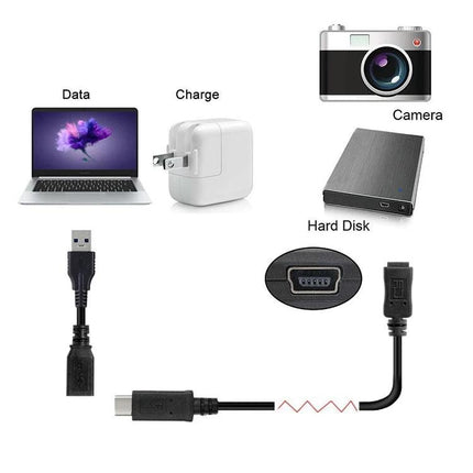 Compact Cable for Connecting Devices in Daily Travel Use - Micro USB to Type-C adapter cable for charging and data between phones, laptops, cameras, hard disks