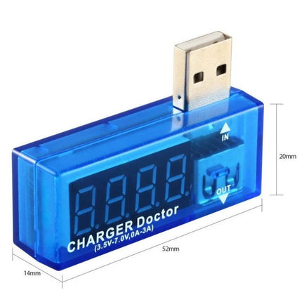 Portable USB Current and Voltage Tester for Mobile Chargers blue USB charger doctor tester with digital display