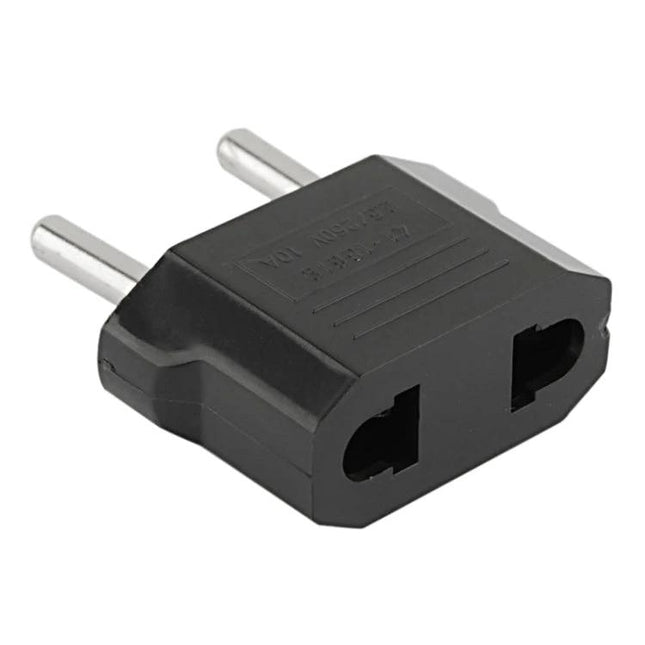 US to EU Travel Plug Adapter Set with 4 Compact Pieces compact black adapter for charging US devices in European outlets