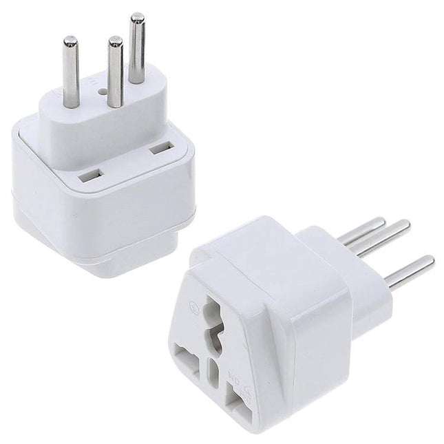 Universal Travel Plug Adapter for International Outlets – white compact adapter for European and international sockets, fits chargers laptops and appliances