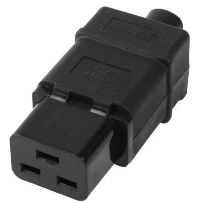 Universal Travel Power Adapter with 3-Prong Female Socket for Global Use - black universal travel 3-prong female socket adapter