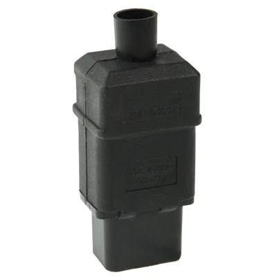 Universal Travel Power Adapter with 3-Prong Female Socket for Global Use compact black adapter for international charging and travel convenience