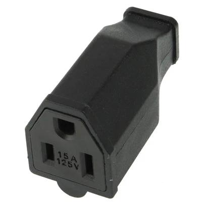 Universal US Plug Female Travel Power Socket Adaptor black compact travel adapter with copper pins 15A 125V