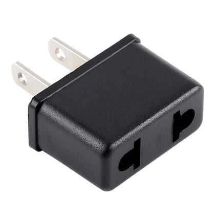 Universal Travel Adaptor for EU, AU, and US Plugs Abroad compact black plug adapter for charging smartphones and laptops, 40x34x15mm