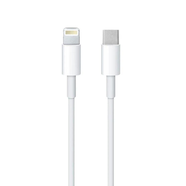 USB-C to Lightning Cable for Daily Device Connections – white cable showing USB-C and Lightning connectors for charging and data transfer