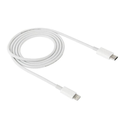 USB-C to Lightning Cable for Daily Device Connections - white durable charging and data transfer cable coiled for iPhone and iPad