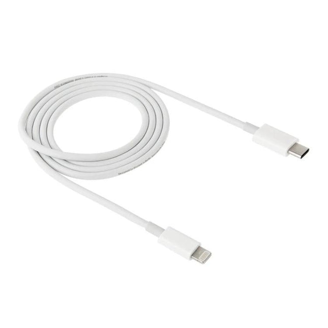USB-C to Lightning Cable for Daily Device Connections - white durable charging and data transfer cable coiled for iPhone and iPad