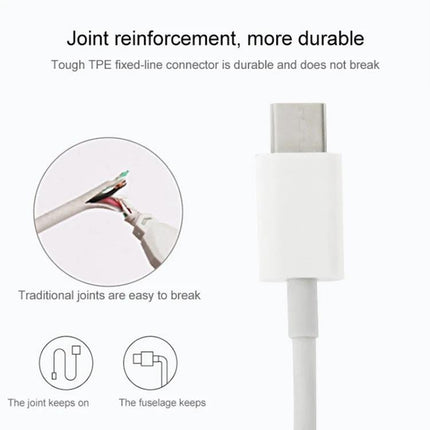 USB-C to Lightning Cable for Daily Device Connections showing reinforced TPE connector and durable joint, white cable close-up