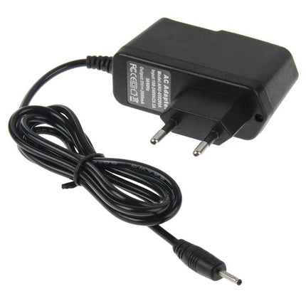 Universal 2.5mm Jack AC Travel Charger for Tablets - Black Wall Adapter With Coiled Cable For Travel Power